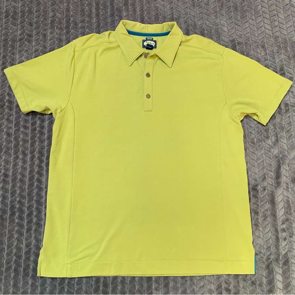 Tommy Bahama Relax Shirt Mens Large Pea Green Polo Vacation Golf Boating Fishing